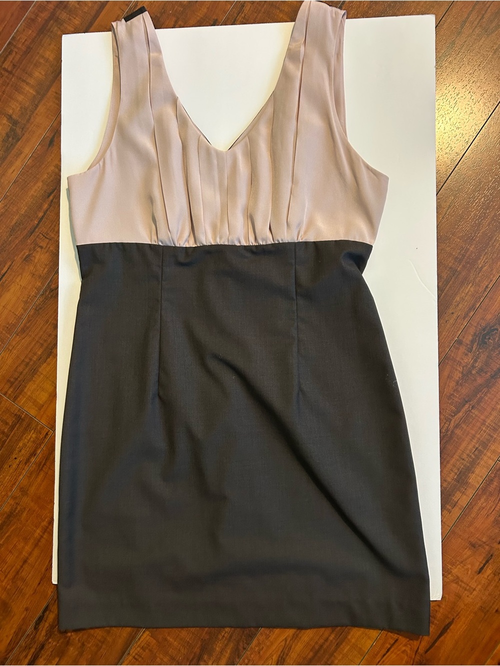Forever 21 Taupe and Black Colorblock V-Neck Mini Dress